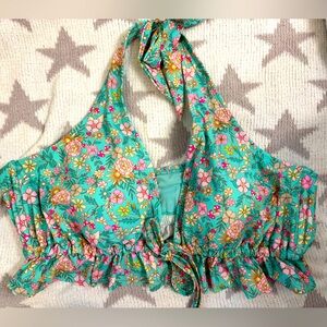 Floral Halter Bikini Top